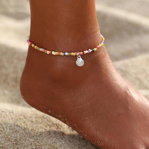 

bohemian crystal acrylic butterfly anklets for women multi layered chain ankle bracelet ocean beach foot leg bracelet jewelry h wmtrwt, Red;blue