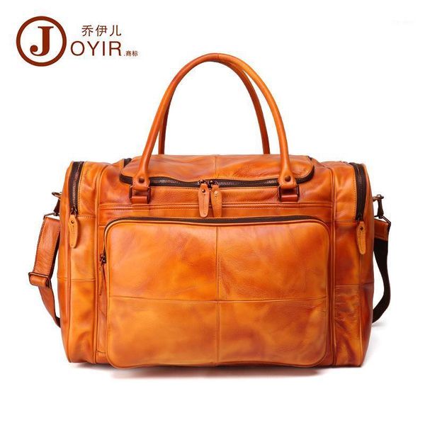 

duffel bags genuine cowhide leather men handbags vintage oil wax shoulder bag retro large briefcase crossbody messenger1