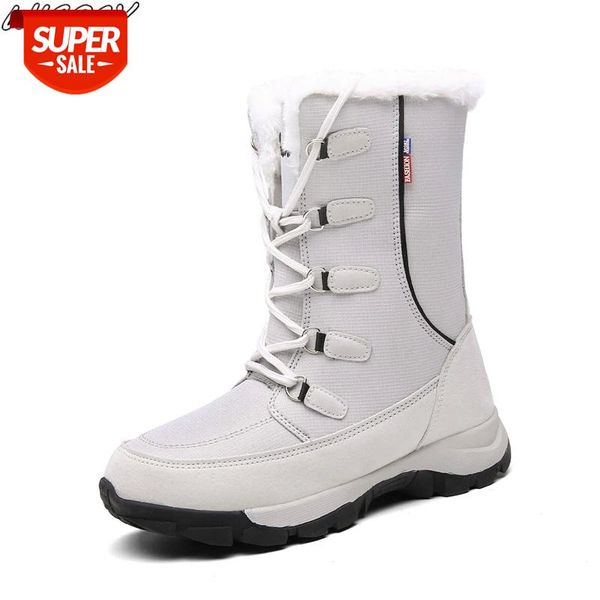 

new 2019 women's boots platform winter shoes thick plush non-slip waterproof snow boots for women botas mujer #t81r, Black