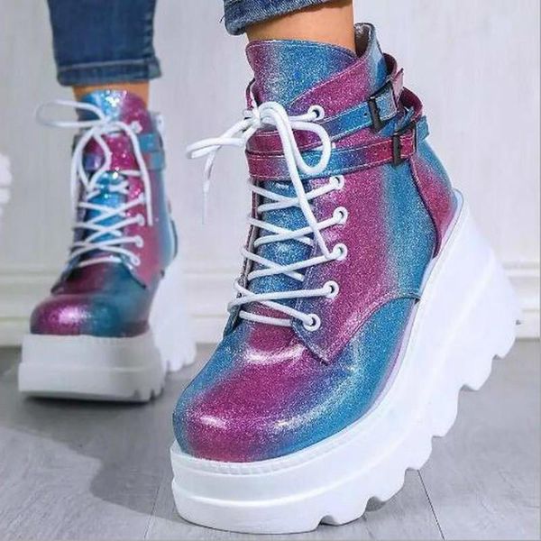 

women ankle boots high heels shoes woman pu leather autumn platform gladiator shoe chaussures femme zapatos mujer sapato d2144, Black