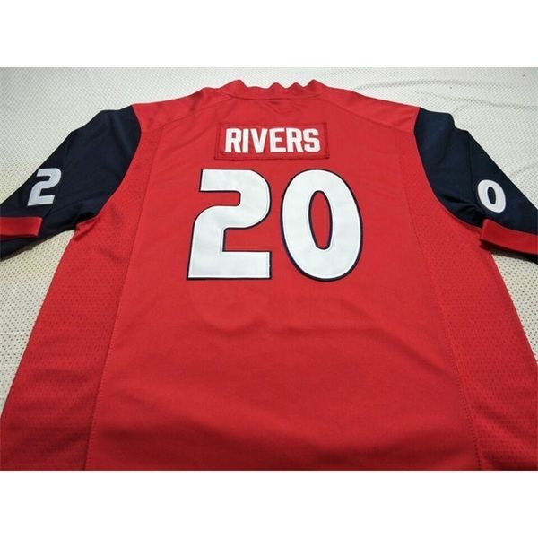 

men fresno state bulldogs ronnie rivers #20 real full embroidery college jersey size s-4xl or custom any name or number jersey, Black