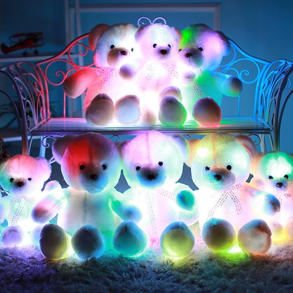 

плюшевые животных красочные luminous мультфильм творческий светодиодные медвежонок pp хлопок заполненные куклы рождественский подарок дети п