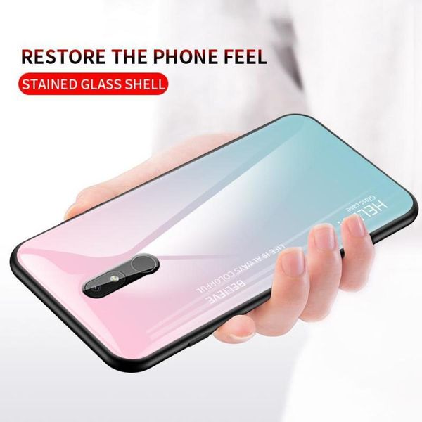 

sewqgradient toughened glass mobile phone protective cover, nokia 4.2, x71, x6, 7.1, 3.1, 1 plus shockproof covervtrvgt