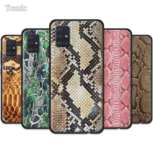 

pink leather snake case for samsung galaxy a50 a51 a70 a71 a20e a40 s20 s10e s10 plus black soft mobile phone cover note 10 lite