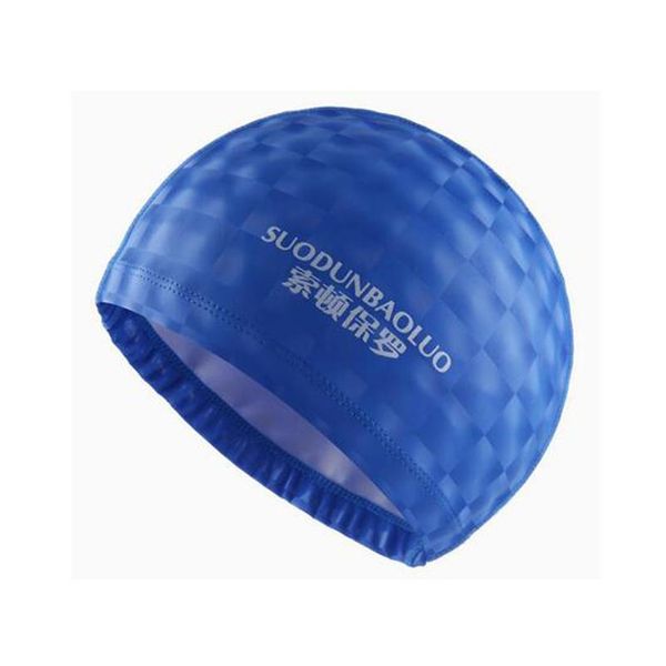 

crystal water cube grids adults pu fabric waterproof ear long hair protection swim pool swimming water caps hat for m sqcddp