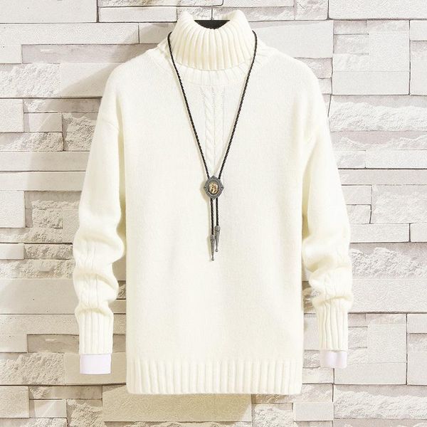 

2020 new autumn winter thick warm cashmere sweater men turtleneck men's pullovers casual mens christmas sweaters, White;black