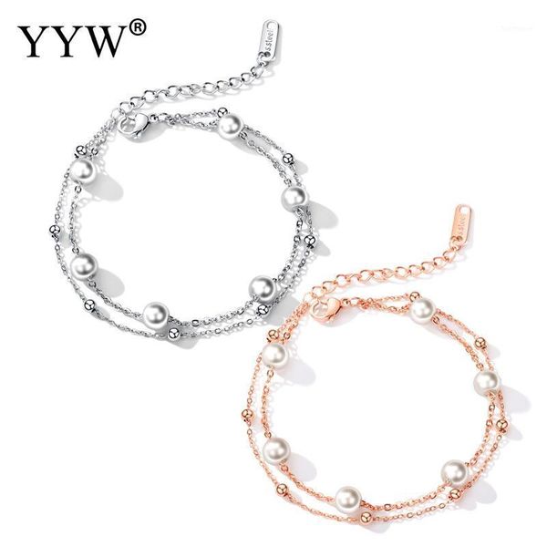 

fashion natural pearl bracelets bangle vintage silver color chain bracelets white pearls beads charm bracelet for women jewelry1, Black