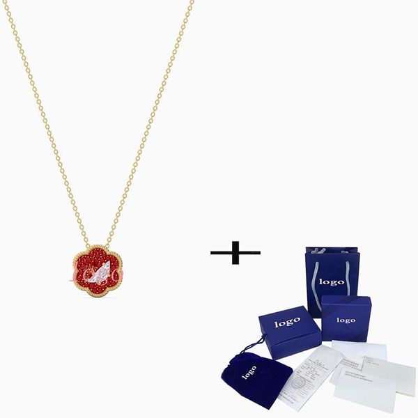 

chains swa 2021 stylish and exquisite flower of fortune necklace, elegant floral pattern jewelry for wife luxury birthday gift, Silver