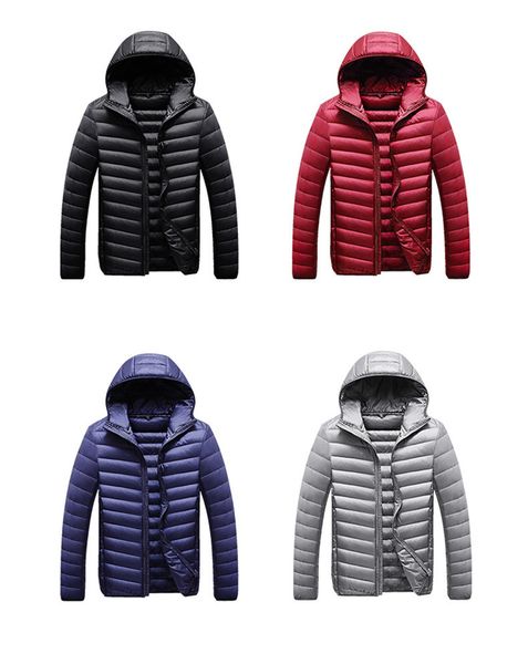 

winter down coats mens casual parkas solid color men down jackets hoooded long sleeve womens outerwear clothing, Black