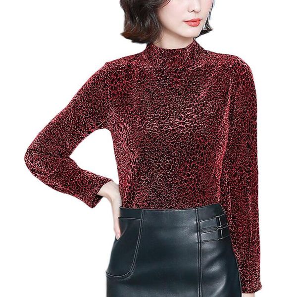

vintage leopard print women blouses long sleeve stand collar elegant lace blouse women shirts plus size camisas mujer, White