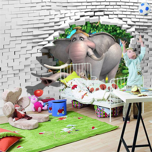 Beibehang Papel de Parded 3D für TV Hintergrund Wandpapier Kind Schlafzimmer Tapete Gehäuse Cartoon Fototapete Tapete