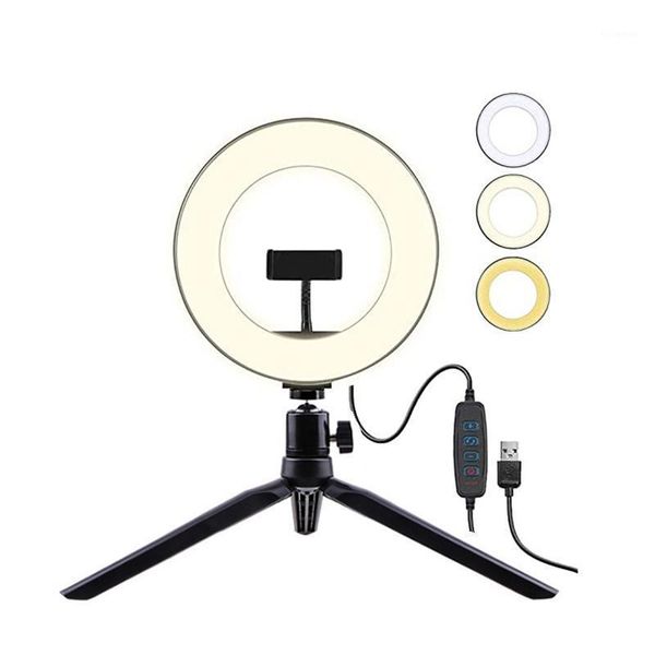 

flash heads 6-10 inch led ring light selfie pography lamp studio with phone tripod po holder deskstand usb for youtube live makeup1