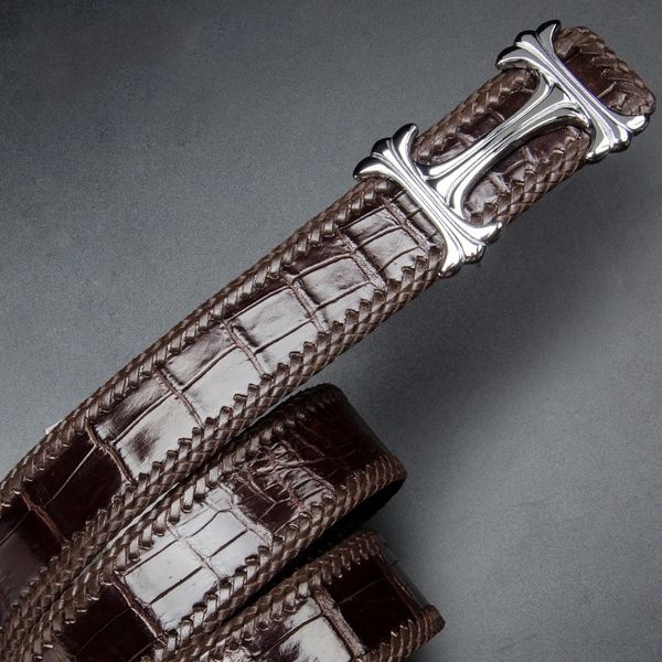 

utxqw thailand crocodile business men's men's copper youth thailand crocodile leather business hand-woven leather youth copperfash, Black;brown