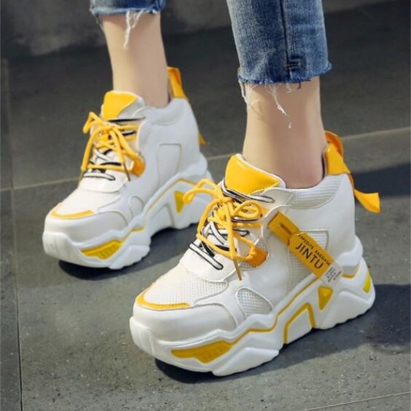 

2021 new harajuku women's athletic shoes, casual shoes for women six inches, breathable knit, 61cx, Black;white