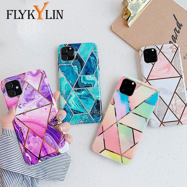 

flykylin case for iphone 11 pro max back cover art marble on imd silicone phone coque for iphone 6s 6 s 7 bbyjlu packing2010