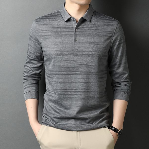 

2021 new new male polo shirt long sleeve classic clothes luxury designer fine blue fit polos 1xaa, White;black