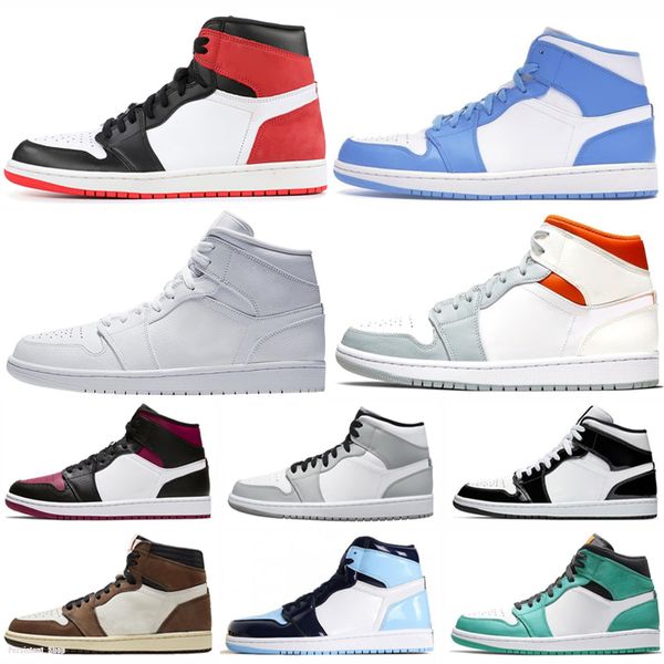 

new designer basketball shoes 1s obsidian unc fearless first class flight phantom turbo red 1 backboard sport sneaker trainer men women, White;red