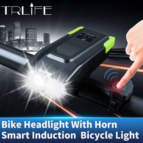 

horn фара для 4000mah фонарик водить велосипед индукционной usb велосипедов lumen 800 смарт свет перезаряжаемой передние задействуя с лампой