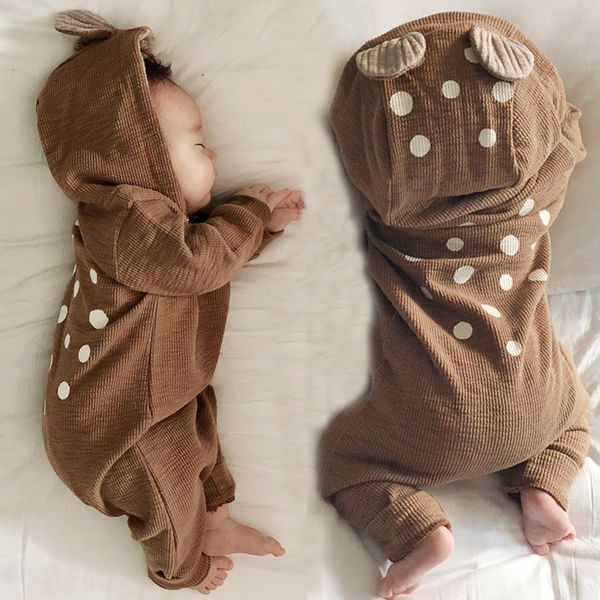 

2021 new newborn cartoon animal dot ears clothes infant girl autumn cute boy baby romper kid jumpsuit 7fb7, Blue