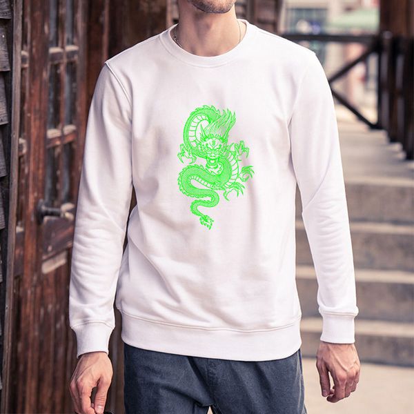 

мужских streetwear моды diy одежда мужской осени зима модные дракон печатной толстовка с длинным рукавом сплошного цвета толстовка