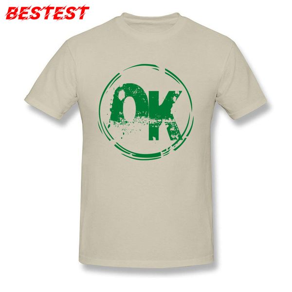 

sport ok t-shirt green letter men beige tees crew neck tshirt mens cotton t shirts vintage logo designer clothing xs
