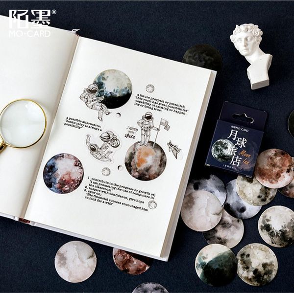 

46 шт. pack moon planet paper sticker украшение diy справочник стикер дневник альбом палка метадка студент канцтовары bbytaq worhome
