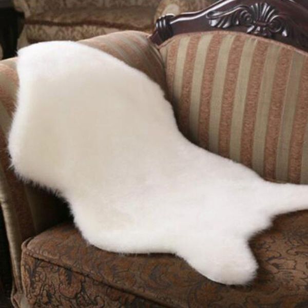 

solid color soft sofa carpet cushion hairy pendulum mat skin fur fluffy rugs bedroom blanket faux sheepskin chair cover seat pad