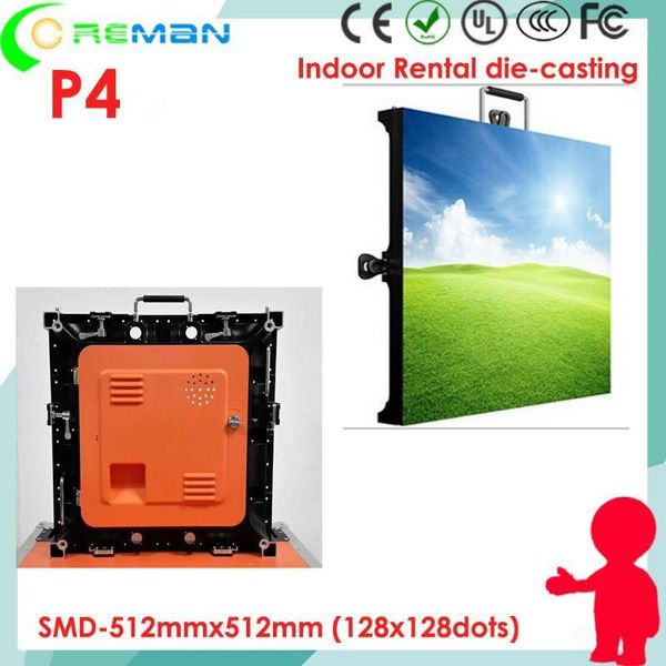 

selling product slim thin led screen panel p4 ph4 smd2121 , alloy die casting led screen cabinet price p4 512*512mm1