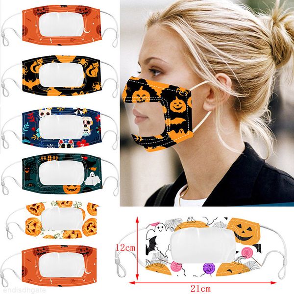 

halloween lip fashion face mask protection for adults with clear window visible cotton mouth face masks washable and reusable mask