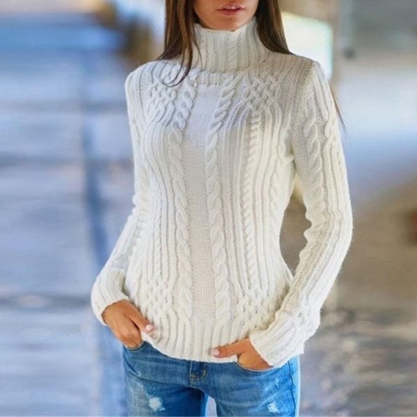 

turtleneck sweater women womens long sleeve high collar pullover sweater knitted jumper blouse hiver dames new, White;black
