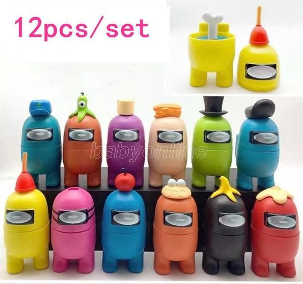 

fast shipping 12pcs/lot among us game dolls figure model toys computer deskaccessories christmas gifts for childrens in stock