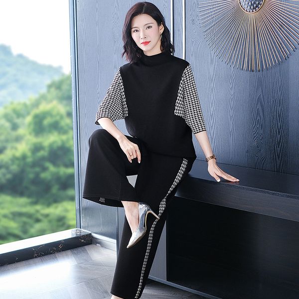 

chess pants piece of women's knitted or crocheted korean tracksuit pantalon and haut femme clothes vmq2, White