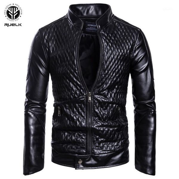 

ruelk 2020 autumn and winter new classic solid color men's leather jacket european and american jacket large size leather1, Black