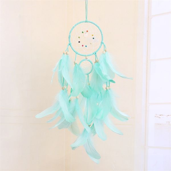 

led light dream catcher handmade feathers car home wall hanging decoration ornament gift dreamcatcher wind chime party decoratio 8 g2