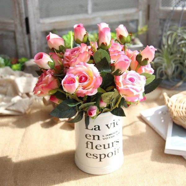 

french romantic silk artificial rose flowers real touch fake flower wedding decoration diy floral for party home garden decor1