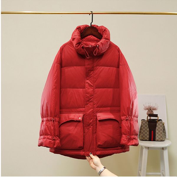 

short feathered pakas, female erect neck, white duck feather wide coat, warm, snowsuit, new winter 2020