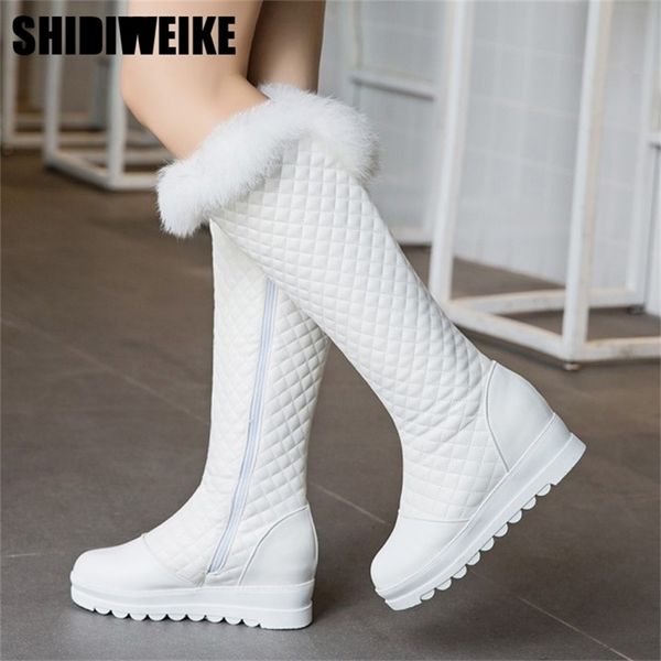 

new winter waterproof women side zipper warm snow woman fashion womens thigh high boots x172 y200915, Black