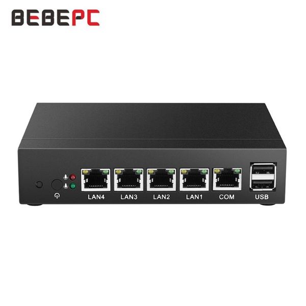 

mini pcs bebepc pc celeron n2830 4 lan gigabit ethernet router firewall fanless industrial computer windows 10 ubuntu 4-rj45