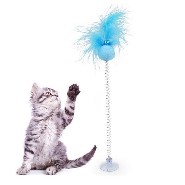 

legendog 1pc cat toy funny pet toys suction cup feather toy with bell for kitten cat pet supplies ca jlldla