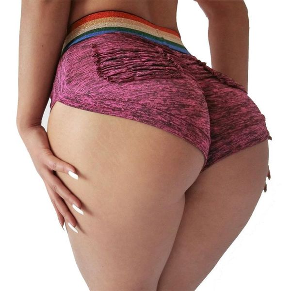

yoga outfits shorts high waist ruched women's skinny sports athletic gym brief workout fitness breathable sportswear, White;red