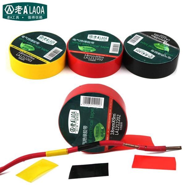 

laoa electrical adhesive tape colorful insulate electrician tape 18mm*9m red yellow