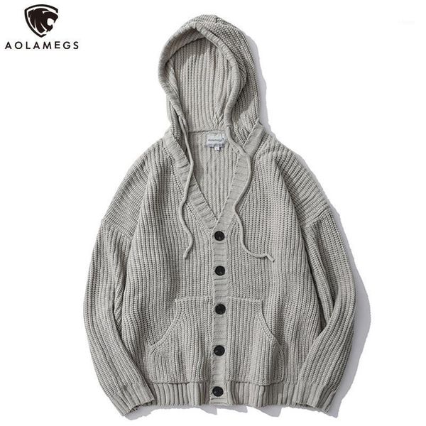 

men sweater solid color hooded men's sweater cardigan men casual vintage all-match twist knitting coats streetwear1, White;black
