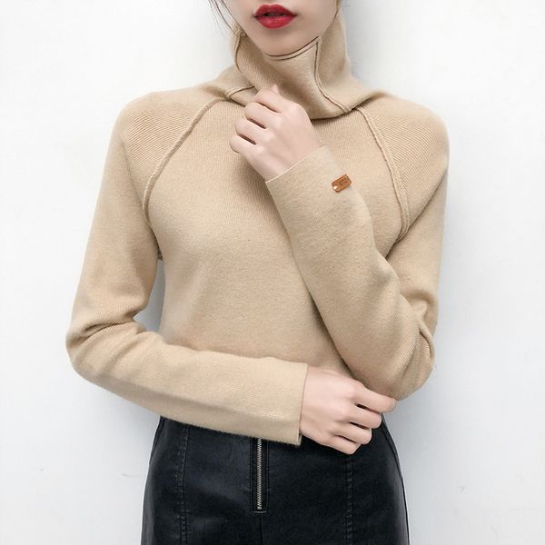 

2021 new turtleneck cashmere pullover women autumn winter jersey mujer pull femme hiver jumper knitwear knitted sweater ydi3, White;black