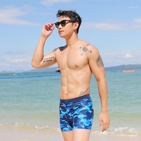 

men's swimwear 2021 camouflage men's beach shorts gay swimsuit polyester surfing men swim trunks loose board beach1