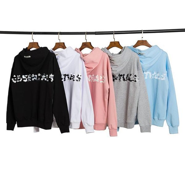 

новая осень зима мужчины стилист толстовка fog назад отражающий узор письма улицы с длинным рукавом свитер толстовка для мужчин и женщин, Black