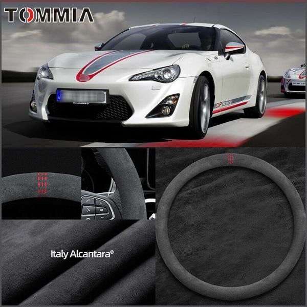 

interior non-slip black alcantara suede car steering wheel cover for toyota 86
