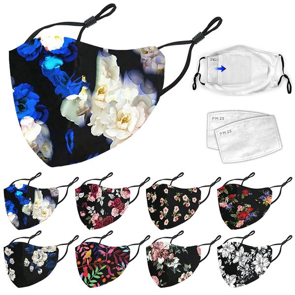 

быстрая доставка masque оголовье рм2,5 открытых моющаяся многократная маска защита цветочных печати рот маски mscara protectora sqcomf