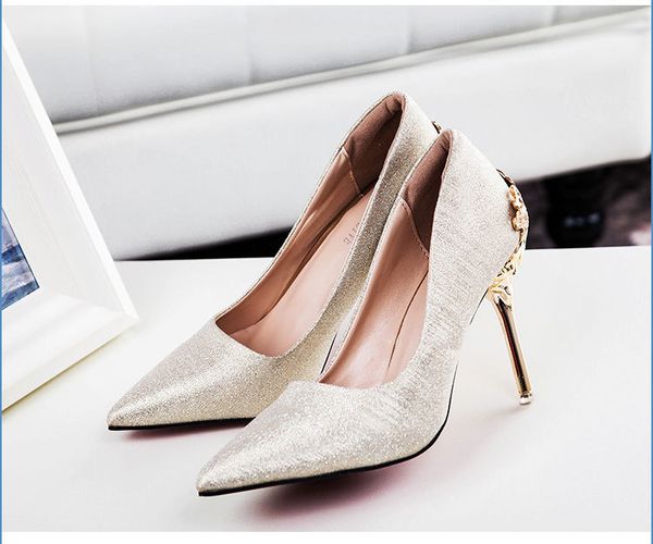 

новое прибытие остроконечные toe офиса твердые flock высокие каблуки высокое качество розы горден цвета lj200928, Black