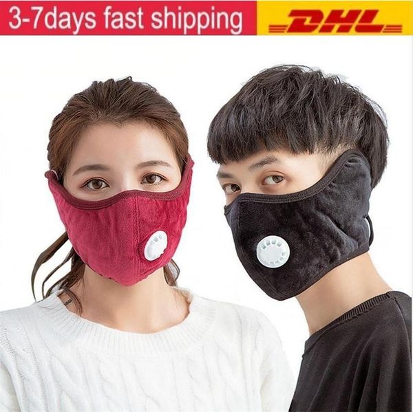 

thick us stock cycling fashion cover with pm2.5 outdoor mouth masks cotton breathing valve winter mouth-muffle earflap c