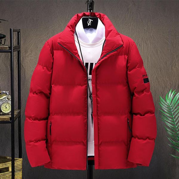 

popular cotton padded men's winter short stand collar 2020 new fashion versatile men's jacket padded casual coat, Black